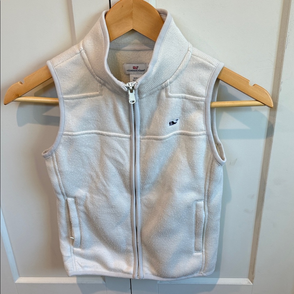 Vineyard Vines White Zip-Up Vest